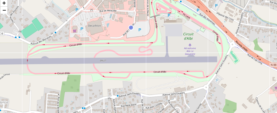 carte du circuit d'Albi
